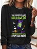 T-shirts Femmes Décontracté Printemps / Automne Imprimé de Lettre Motif Coton Quotidien Ample Manches Longues Col Rond Régulier