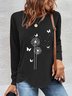 T-shirts Femmes Décontracté Printemps / Automne Pissenlit Quotidien Meilleure vente Manches Longues Irrégulier Artisanat Régulier Élasticité moyenne