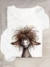T-shirts Décontracté Imprimé d'Animal Printemps / Automne Quotidien Ample Régulier Droit Régulier Oui pour Femmes