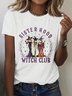 T-shirts Décontracté Été Lettres de texte Coton Micro-élasticité Manches Courtes Col Rond Trapèze Régulier pour Femmes