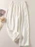 Pantalons Femmes Décontracté Plain Printemps / Automne Coton Naturel Aucune élasticité Quotidien Pantalon à la cheville Droit