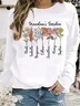 Sweat-shirts Décontracté Lettres de texte Printemps / Automne Polyester Poids lourd Micro-élasticité Quotidien Ample Régulier pour Femmes