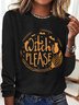 T-shirts Femmes Décontracté Printemps / Automne Imprimé de Lettre Motif Micro-élasticité Quotidien Ample Manches Longues Col Rond Régulier