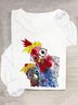 T-shirts Femmes Décontracté Imprimé d'Animal Printemps / Automne Quotidien Ample en Mélangé de Coton Droit Élasticité moyenne Oui