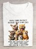 T-shirts Femmes Décontracté Lettres de texte Été Quotidien Ample Manches Courtes Régulier Élasticité moyenne Oui