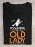 T-shirts Décontracté Été Lettres de texte Quotidien Ample Toussaint Droit Élasticité moyenne Oui pour Femmes
