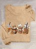 T-shirts Décontracté Printemps / Automne Toussaint Quotidien Toussaint en Mélangé de Coton Régulier Élasticité moyenne Oui pour Femmes