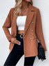 Manches Longues Régulier Plain Blazer pour Femmes
