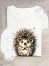 T-shirts Femmes Décontracté Imprimé d'Animal Printemps / Automne Quotidien en Mélangé de Coton Régulier Régulier Élasticité moyenne Oui