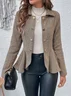 Micro-élasticité Manches Longues Régulier Plain Blouson Zip pour Femmes