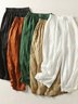 Pantalons Décontracté Plain Printemps / Automne Coton Naturel Quotidien Ample Pantalon à la cheville Droit pour Femmes