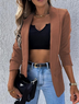Manches Longues Régulier Plain Blazer pour Femmes