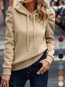 à Capuche Décontracté Plain Printemps / Automne Sweat-shirt à Capuche Micro-élasticité Meilleure vente Régulier Droit Régulier pour Femmes