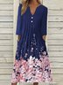 Femmes Floral Couleur 3 Asymétrique Confortable Poche Couture Robe Maxi Décontracté