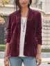 Manches Longues Régulier Plain Blazer pour Femmes