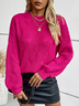 Pulls Femmes Décontracté Plain Printemps / Automne Micro-élasticité Ample Manches Longues Col Rond Fil/fil de laine Régulier