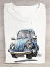 T-shirts Femmes Décontracté Été voiture Quotidien Ample Manches Courtes Droit Régulier Élasticité moyenne