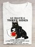 T-shirts Décontracté Été Chat Col Rond Régulier Droit Régulier Élasticité moyenne Oui pour Femmes