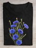 T-shirts Femmes Décontracté Floral Été Coton Quotidien Manches Courtes Régulier Élasticité moyenne Oui