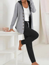 Deux Pièces Ensembles Décontracté Plain Printemps / Automne Polyester Quotidien Ample Manches Longues Manteau avec Pantalons Régulier pour Femmes