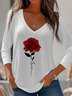T-shirts Décontracté Floral Printemps / Automne Aucune élasticité Quotidien Standard Régulier Régulier T.-N.-L. pour Femmes