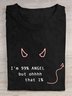 T-shirts Décontracté Été Lettres de texte Coton Ample Toussaint Manches Courtes Élasticité moyenne Oui pour Femmes