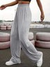 Pantalons Décontracté Plain Printemps / Automne à Haute Élasticité Quotidien Ample Jersey Long Régulier pour Femmes