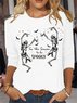 T-shirts Décontracté Printemps / Automne Toussaint Micro-élasticité Ample Jersey Manches trois quarts Droit Régulier pour Femmes