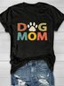 T-shirts Décontracté Été Lettres de texte Coton Quotidien Manches Courtes Droit Élasticité moyenne Oui pour Femmes