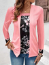 Chemisiers1 Décontracté Floral Printemps / Automne Col Carré Quotidien Ample Jersey Régulier Droit pour Femmes