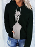 Sweat-shirts Femmes Décontracté Printemps / Automne Toussaint Polyester Sweat-shirt à Capuche Ample Toussaint Manches Longues Régulier