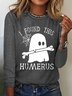 T-shirts Décontracté Printemps / Automne Toussaint Quotidien Toussaint Col Rond en Mélangé de Coton Régulier Élasticité moyenne pour Femmes