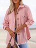 Col de Chemise Manches Longues Régulier Plain Chemise Blouson Blouson Jacquard pour Femmes