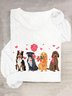 T-shirts Femmes Décontracté Printemps / Automne Coeur/cordé Quotidien Ample Col Rond Droit Régulier Oui