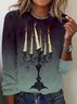 T-shirts Décontracté Printemps / Automne Toussaint Coupe Régulière Manches Longues Régulier Régulier Élasticité moyenne T.-N.-L. pour Femmes