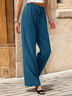 Pantalons Femmes Décontracté Plain Printemps / Automne Polyester Naturel Quotidien Taille Élastique Pantalon droit Long