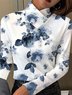 Chemisiers1 Rétro Floral Printemps / Automne Polyester Quotidien Coupe Régulière chaleur Meilleure vente Régulier pour Femmes