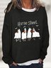 Sweat-shirts Décontracté Printemps / Automne Toussaint Quotidien Manches Longues en Mélangé de Coton Régulier Droit Régulier pour Femmes