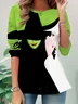 T-shirts Décontracté Printemps / Automne Toussaint Aucune élasticité Quotidien Jersey Toussaint Régulier Non pour Femmes