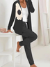 Deux Pièces Ensembles Femmes Décontracté Floral Printemps / Automne Polyester Sweat-shirt à Capuche Ample Manteau avec Pantalons Droit Régulier