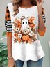 T-shirts Femmes Décontracté Printemps / Automne Toussaint Quotidien Jersey Manches Longues Régulier Droit Non