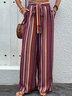 Pantalons Rayé Décontracté Printemps / Automne Polyester Quotidien Ample Long Régulier Poche Couture pour Femmes
