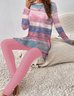 Deux Pièces Ensembles Femmes Rétro Printemps / Automne Motif dégradé Aucune élasticité Ample Jersey Manches Longues Top Avec Pantalons Régulier