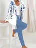 Deux Pièces Ensembles Bloc de Couleur Décontracté Printemps / Automne Sweat-shirt à Capuche Micro-élasticité Quotidien Jersey Droit Régulier pour Femmes