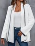 Micro-élasticité Col V Manches Longues Régulier Plain Kimono à Lacets pour Femmes
