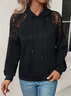 Sweat-shirts Femmes Décontracté Plain Printemps / Automne Polyester Sweat-shirt à Capuche Quotidien Dentelle Toussaint Régulier