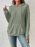 Sweat-shirts Rayé Décontracté Printemps / Automne Polyester Sweat-shirt à Capuche Micro-élasticité Ample Manches Longues Régulier pour Femmes