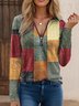 Chemisiers1 Femmes Décontracté Plain Printemps / Automne Micro-élasticité Quotidien Ample Jersey Manches Longues Régulier