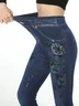 Pantalons De Yoga Femmes Décontracté Floral Toutes Les Saisons Polyester Naturel à Haute Élasticité Quotidien Legging Droit