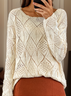 Pulls Décontracté Plain Printemps / Automne Quotidien Laine/Tricot Régulier Droit Régulier Non pour Femmes